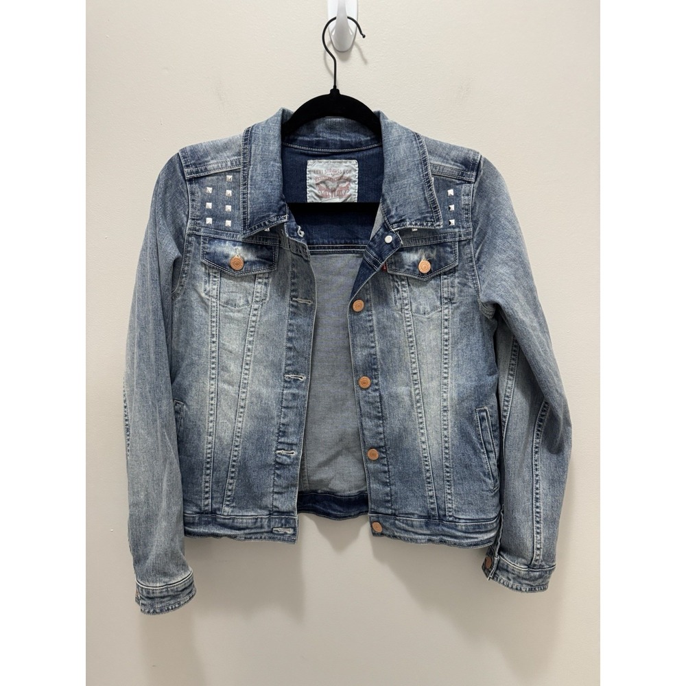 Levi's Girls Light Wash Studded Denim Jacket Size XL 13-15 Years Levis